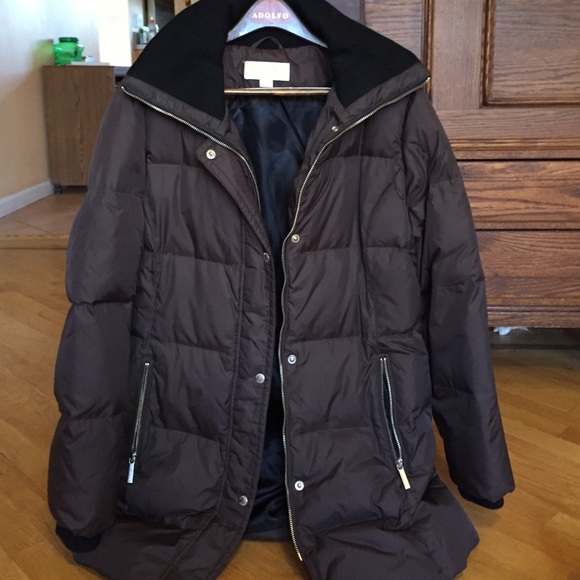Michael Kores dark brown bubble jacket