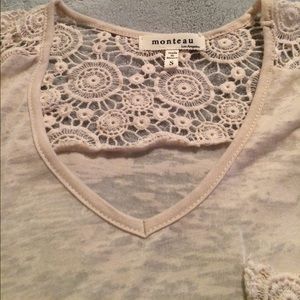 Cream top with pocket dressed up TShirt
