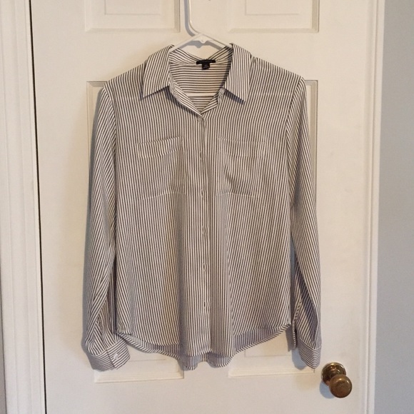 Black and white pinstripe blouse, Ann Taylor