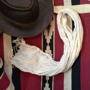 Creme and Gold Gauze Scarf