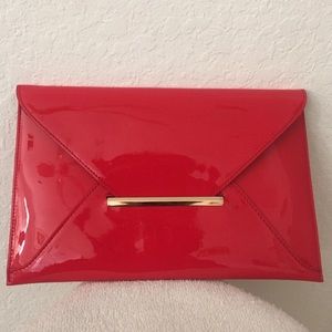 Red Clutch With Chain Strap