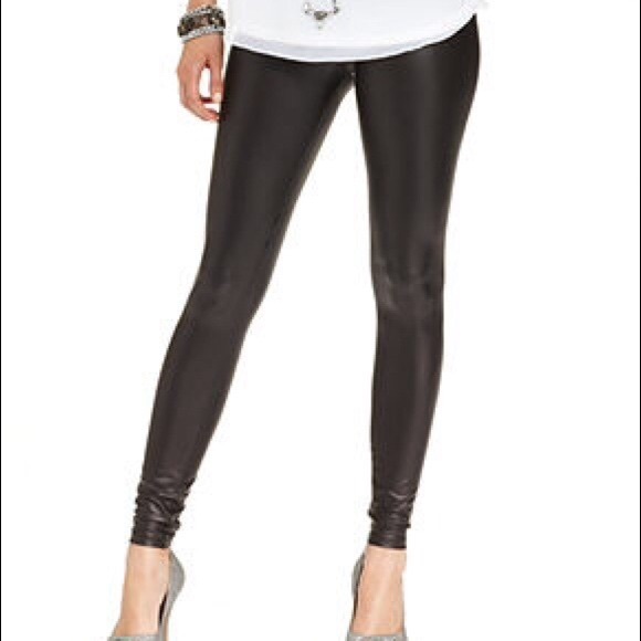 Black leather leggings