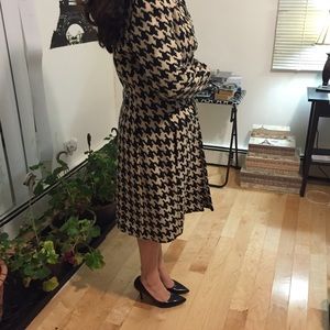 Houndstooth Wool Coat