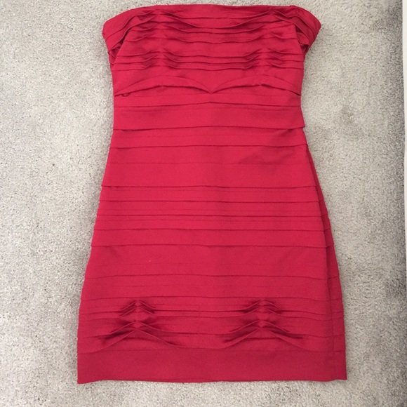 BCBG Red strapless formal dress