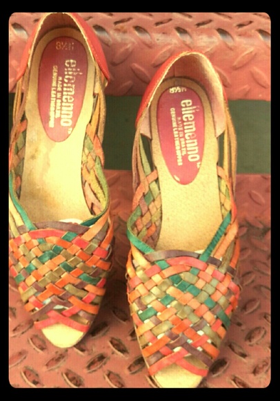 Vintage Women's Woven Leather Huarache Flats