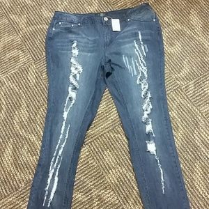 Destructed washed denim