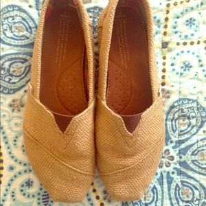 Size 7 Natural Burlap Toms