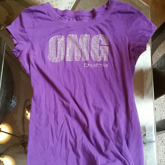 Purple Bedazzled OMG bebe T Shirt