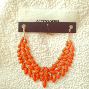 Orange rhinestone necklace
