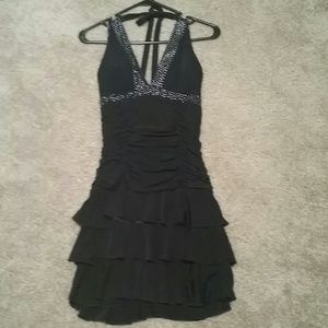 Sexy ruffle little black dress