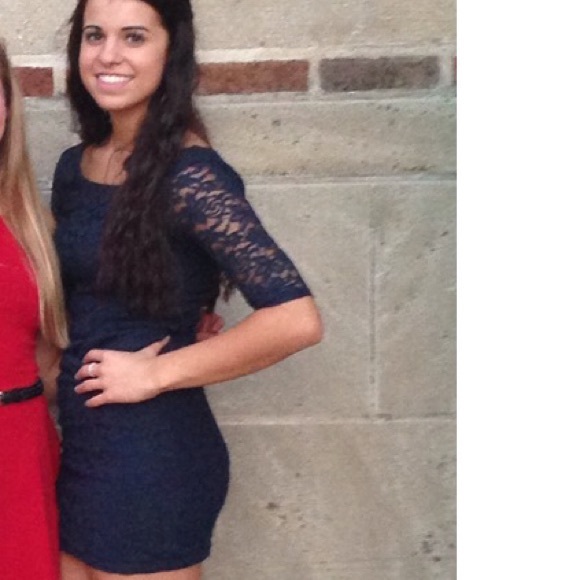 Garage Bodycon navy lace dress size small