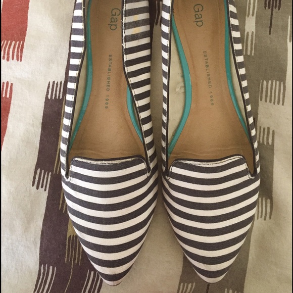 Canvas striped pointed toe shoes - Picture 2 of 3