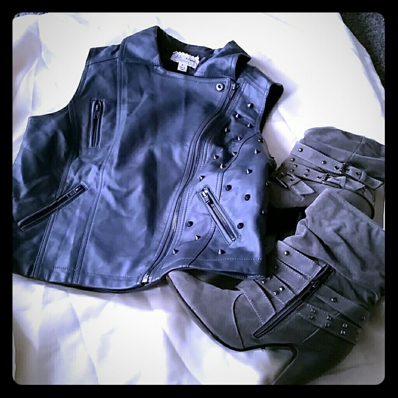 Grey Studded Vest