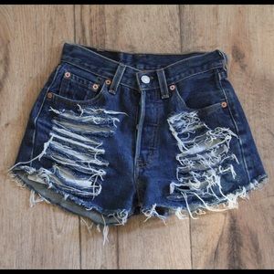 High waisted jean shorts