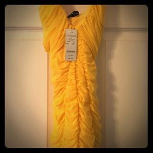 Deep V-neck cross strap dress.