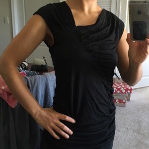 Very soft black top with ruching. CK size small