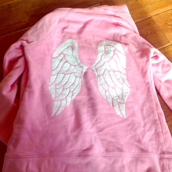 VS PInk angel wing zip up hoodie