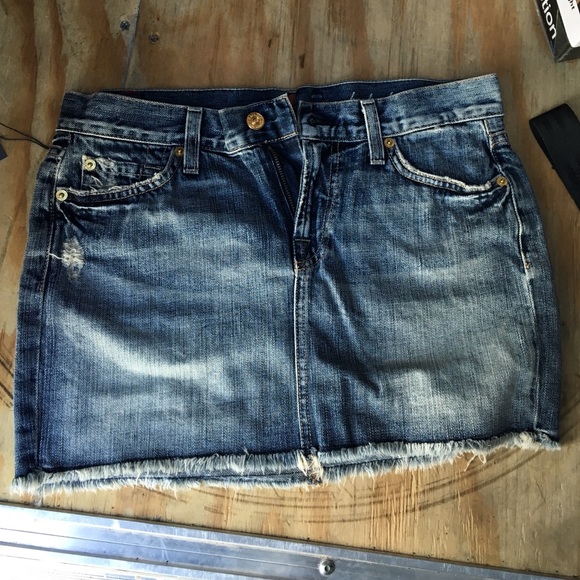 Seven blue jean mini skirt