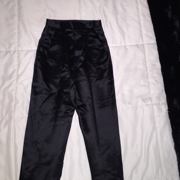 H&M BALMAIN SILK TROUSERS - Picture 2 of 3