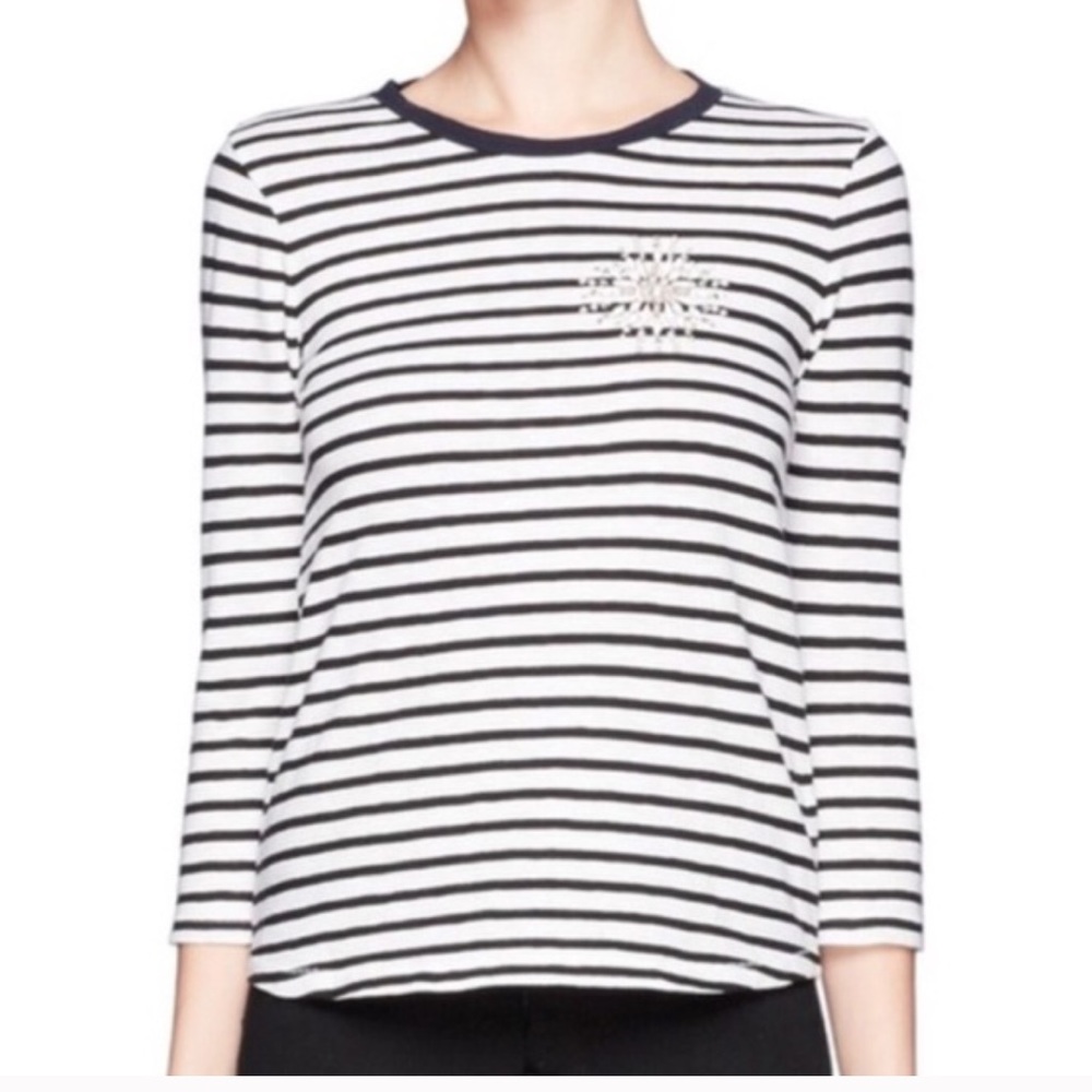 🍾FINAL🍾J. Crew Striped Shirt with Brooch