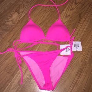 Hot pink bathing suit