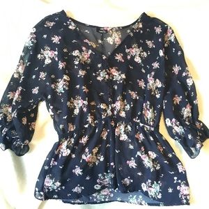 Sheer floral blouse