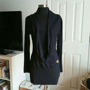ADIDAS BLACK LONG SLEEVE TUNIC DRESS SIZE M