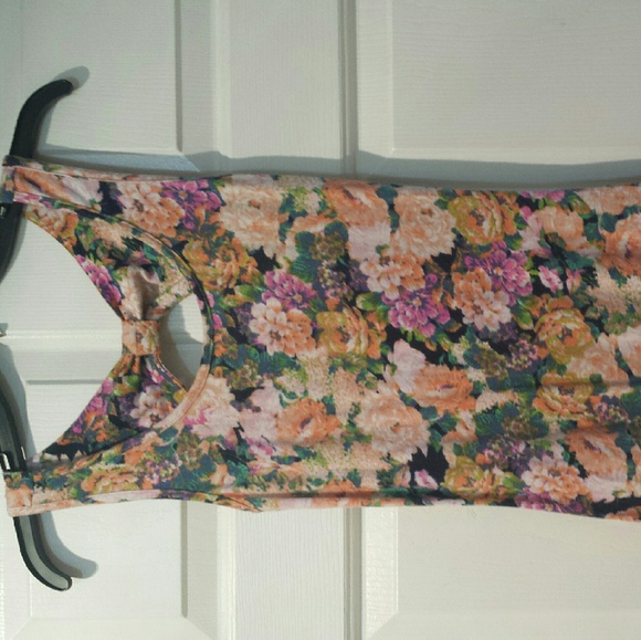 Sexy Floral Open Back Dress