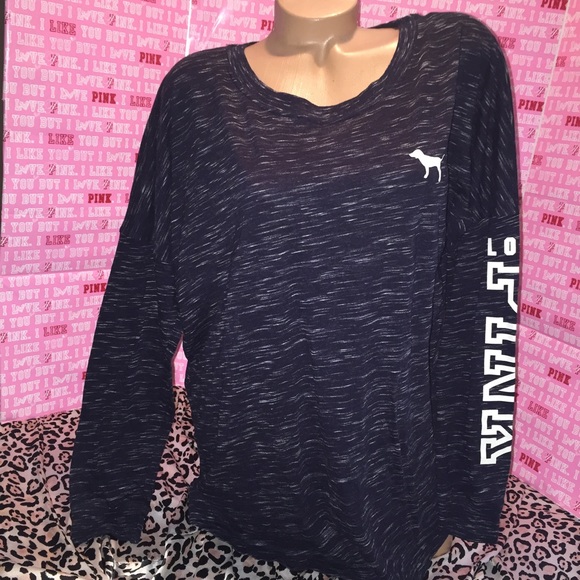 PINK Victoria's Secret Tops - 🚫SOLD🚫 VS PINK Marled Varsity Crew Shirt