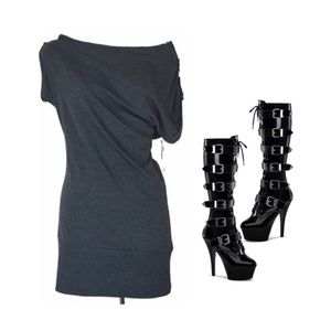 NWT Off Shoulder Tunic/Dress with leather buckle