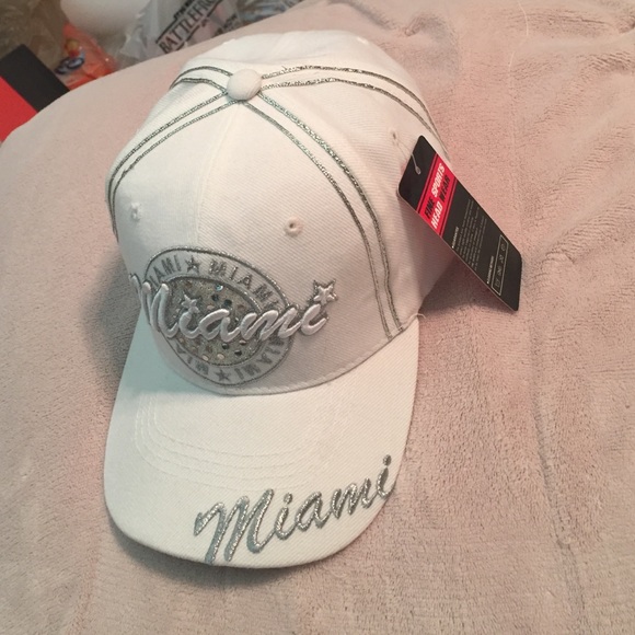 White & Silver Miami Cap