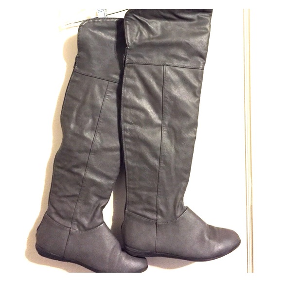 Gray Forever 21 over the knee boots