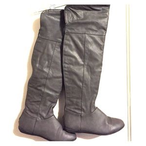 Gray Forever 21 over the knee boots