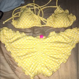 Victoria Secret Yellow Polka Dot Bikini