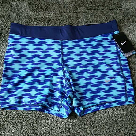 Nike Pants - Blue printed pattern nike tight fit relay shorts