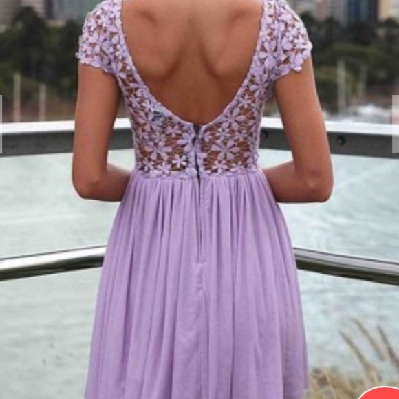 Purple Chifon Lace Dress