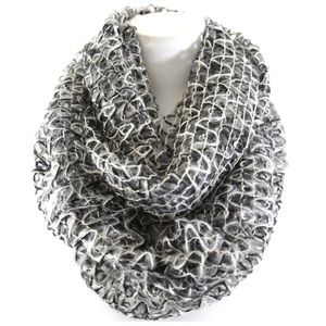 B4 Gray Black Gold White Lurex Infinity Scarf B4 Gray Black Gold White Lurex Infinity Scarf