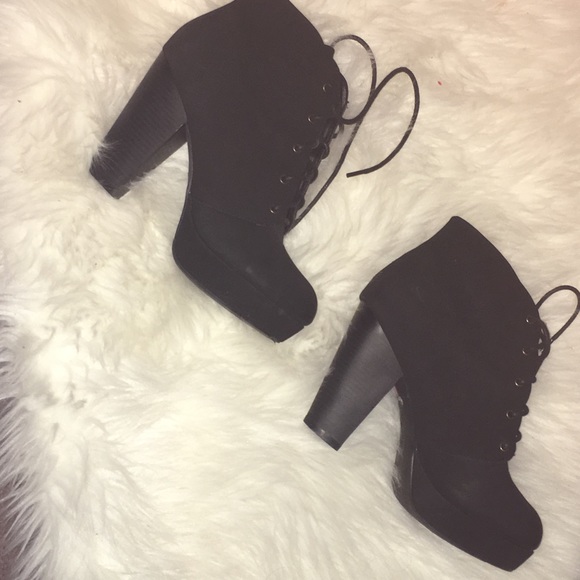 Black suede booties