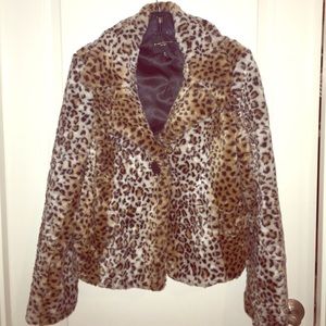 Faux Fur Leopard Coat