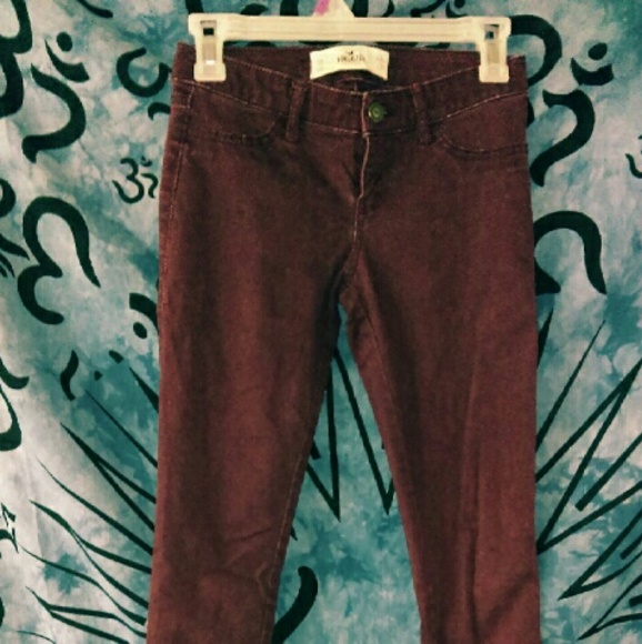 Burgundy Hollister Super Skinny Jeans