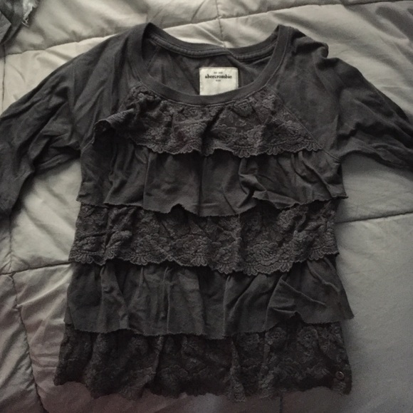 Dark grey ruffle Abercrombie shirt