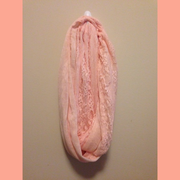 Pale Pink Chiffon-Feel Infinity Scarf
