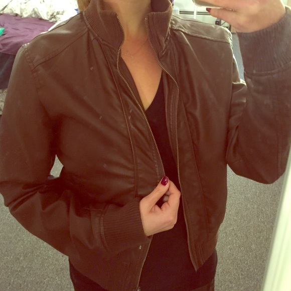 Brown faux leather jacket