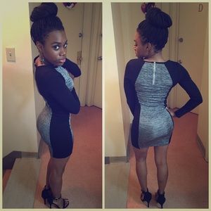 Silver long sleeve dress