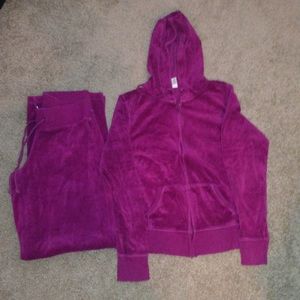 Old navy dark pink track suit