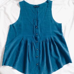 Teal Silk Blouse-Madewell