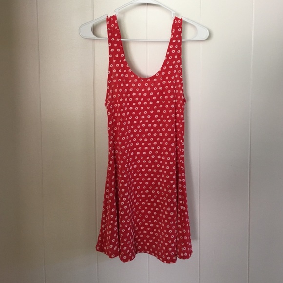 RARE Brandy Melville Red daisy fit n flare dress