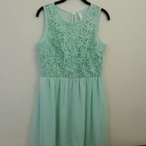 Floral Mint Chiffon Dress