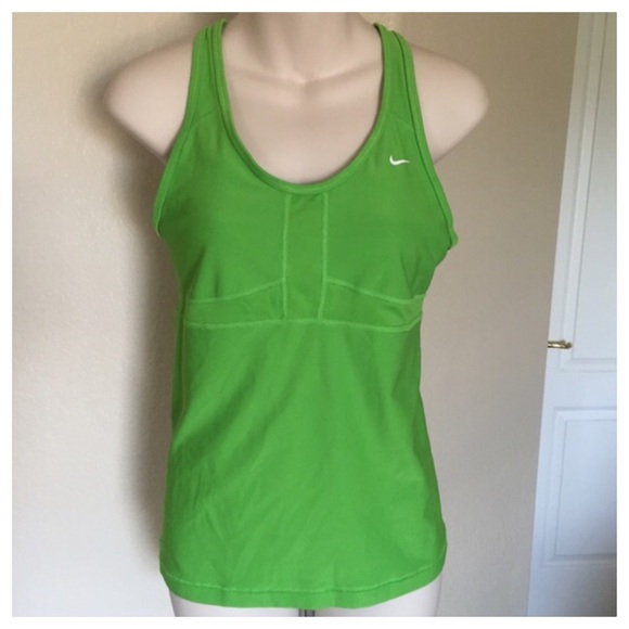 Nike Tops - ♣️ Nike dri-fit bright green sports bra tank top M