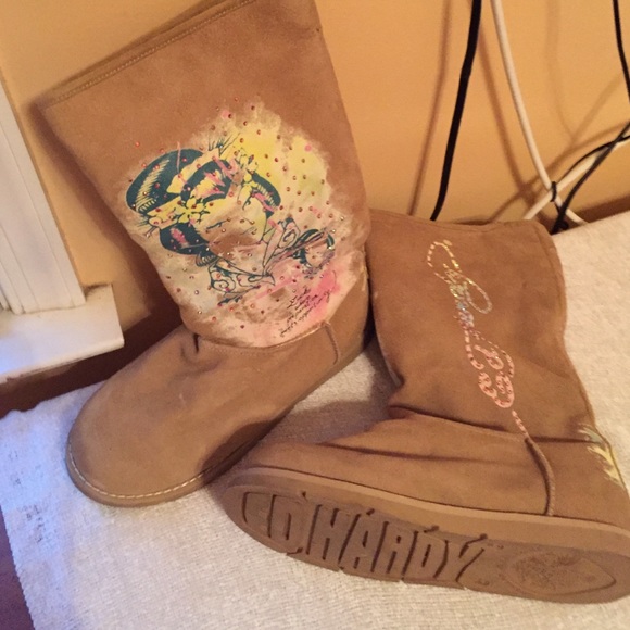 Ed Hardy tan China woman boot